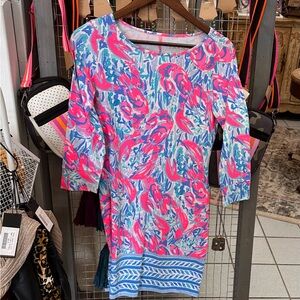 Lilly Pulitzer Pink and Blue Floral Dress